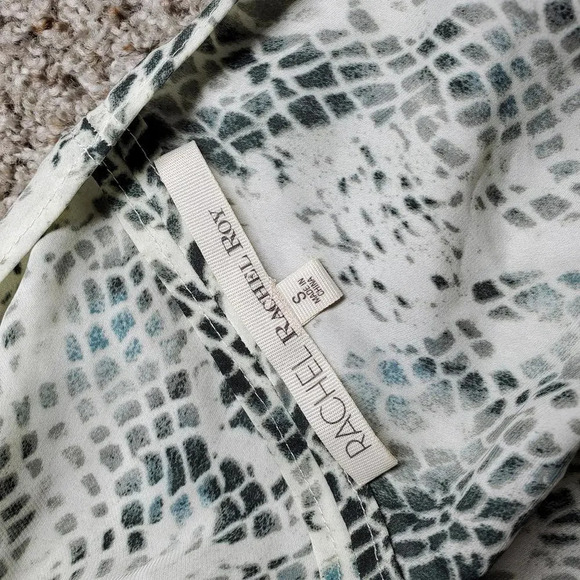 Rachel Rachel Roy Sleeveless Flowy Snakeskin Print High Low Blouse Sz S - Picture 2 of 12